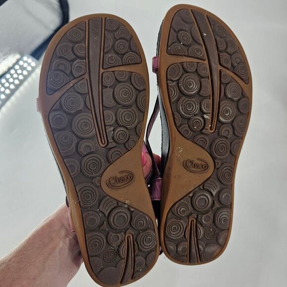 Chaco Women's Pink Sandals 8 Ankle Strap Leather - Picture 3 of 4